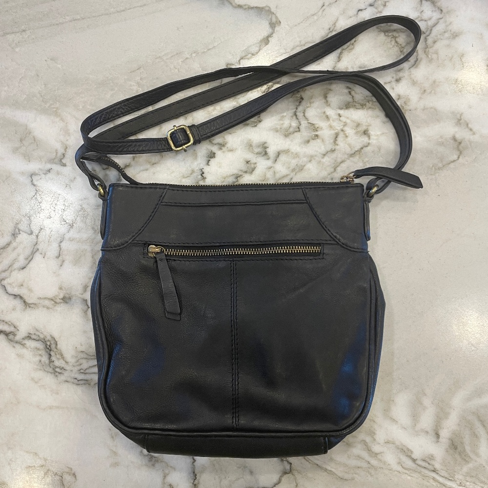 Black Leather Crossbody Bag